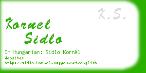 kornel sidlo business card